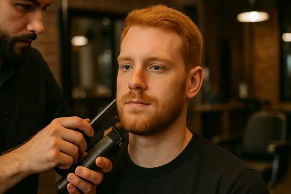 barber strzyże brode